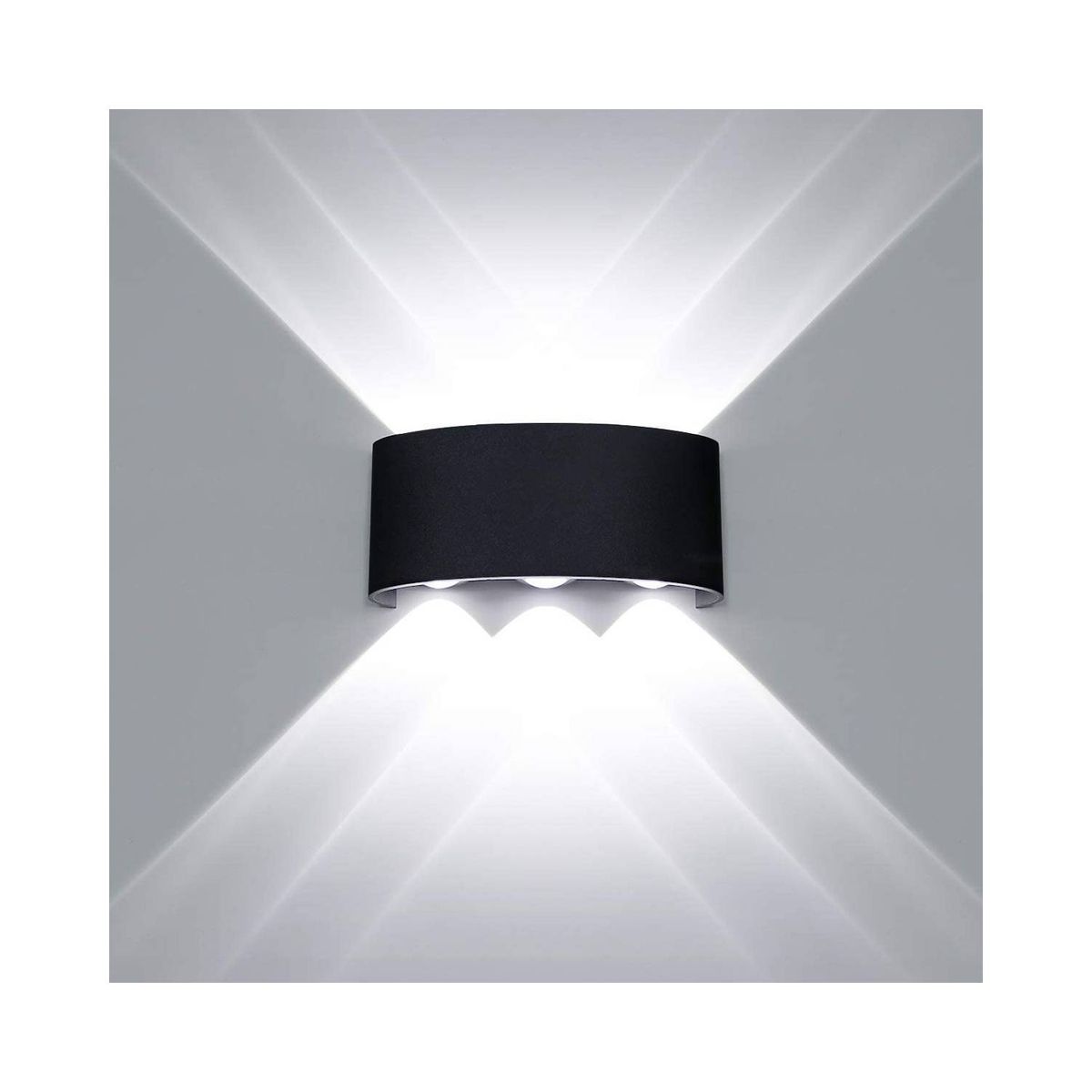 U BUY - Luz Led Foco Aplique Pared 6 Leds Luz cálida Exterior