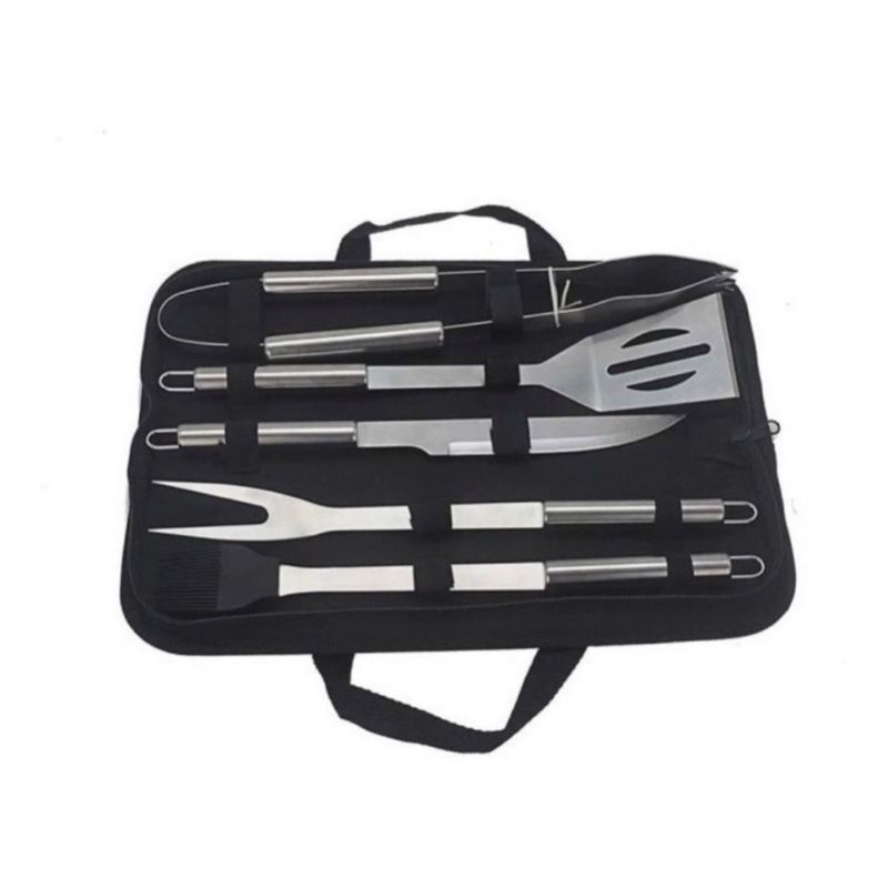 U BUY - Set Parrillero 5 Herramientas Para Asado + Bolso