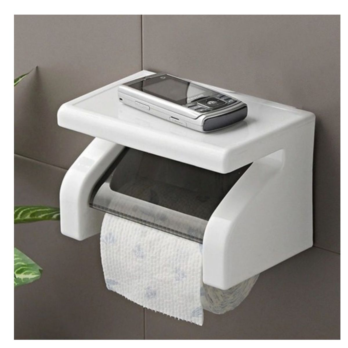 GENERICO - Dispensador Papel Higiénico Soporte Celular Ventosa Bathlux