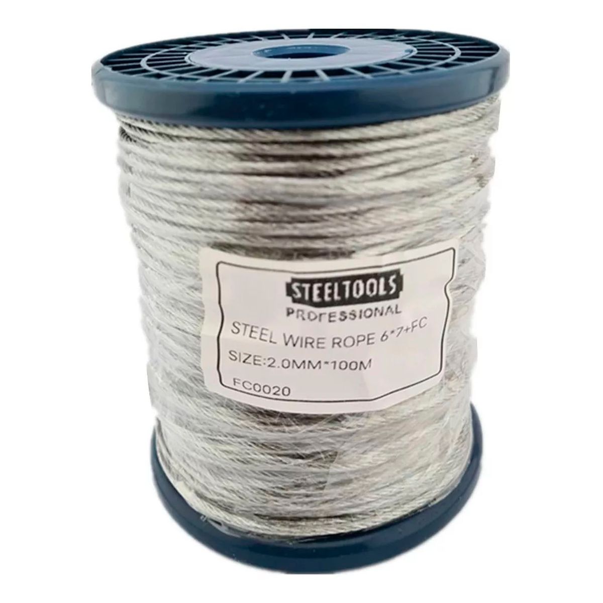 GENERICO - Piola Cable De Acero 2.0 Mm Rollo 100 Metros Galvanizado