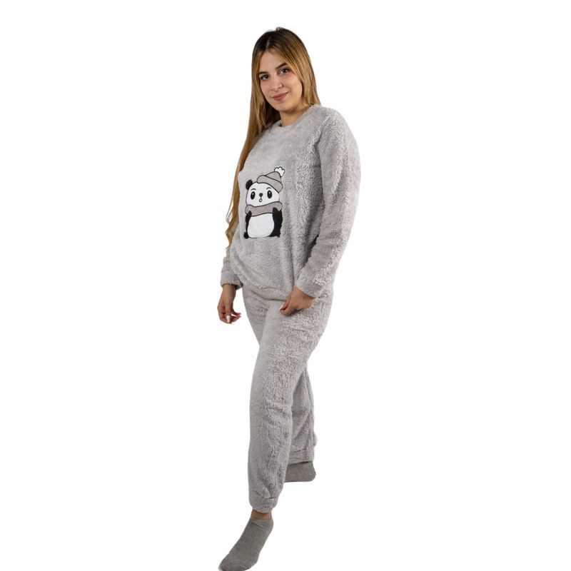 MEDIA LUNA - Pijama Mujer Polar Sherpa Diseño Pandita