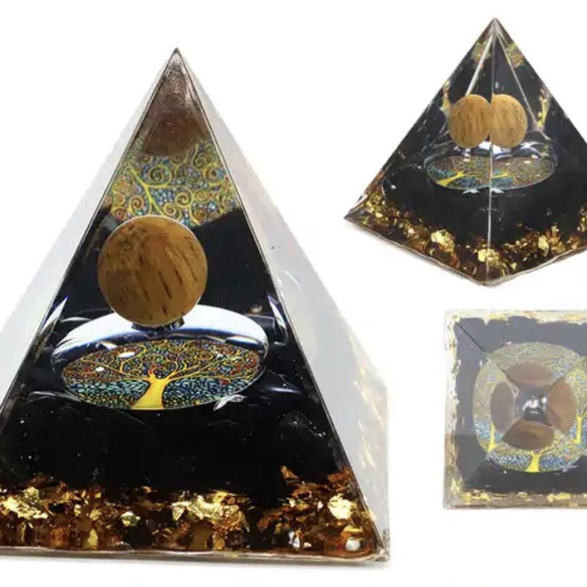 GENERICO - PIRAMIDE POSITIVA CALMANTE CRISTAL CURATIVO 5 X 5 X 5 CMS OJO DE TIGRE