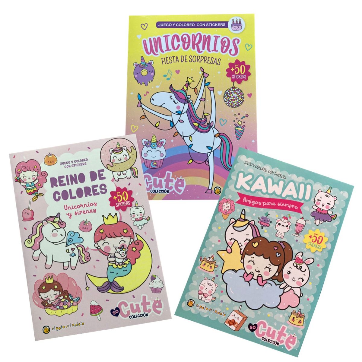 EL GATO DE HOJALATA - Libros para pintar - Juego y coloreo con stickers Pack de 3