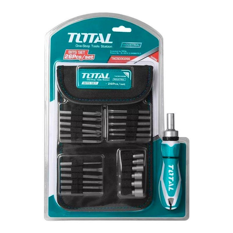 TOTAL TOOLS - Kit Set Destornillador Ratchet 26 Piezas Total Tacsd30266