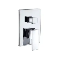 GENERICO - Llave Monomando Ducha Inox Al Muro Cuadrado 2 Vias