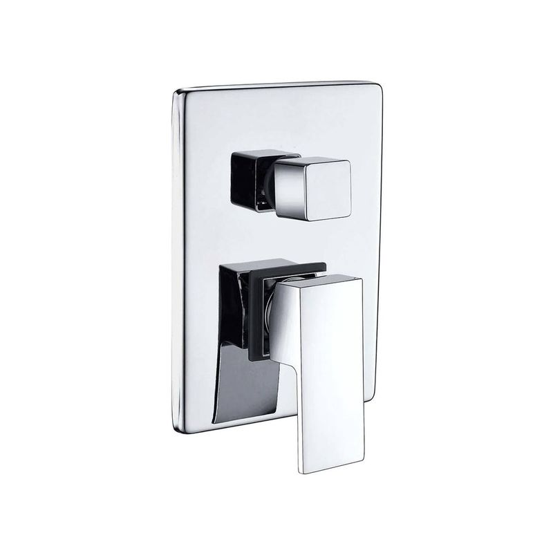 GENERICO - Llave  Ducha Inox Al Muro Cuadrado 2 Vias-PACK 2 UNIDADES