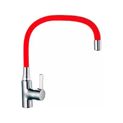 GENERICO - Llave Monomando Lavaplatos Goma Flexible Rojo
