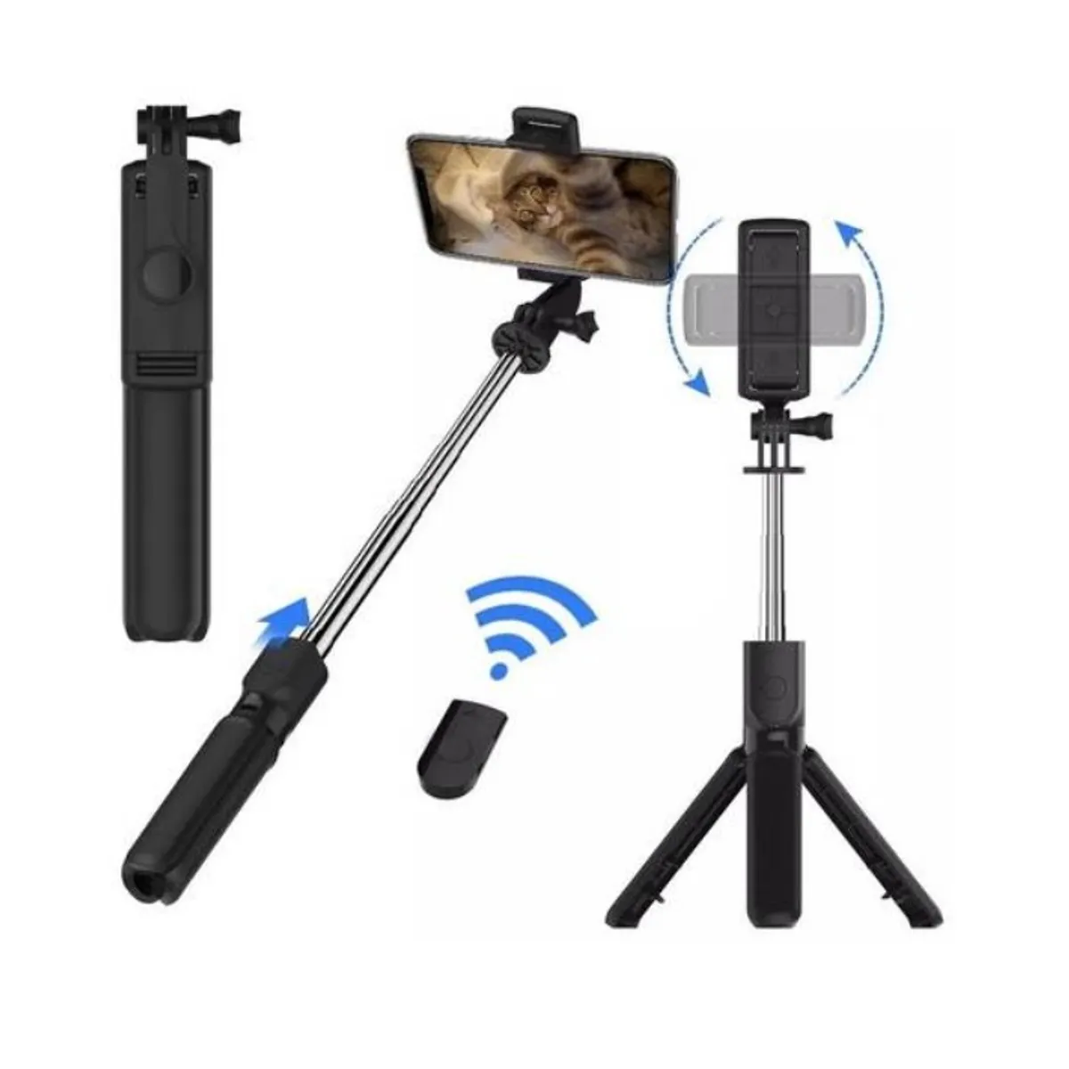 GENERICO - Kit Monopode Bluetooth Bastón Selfies  Tripode Tik Tok