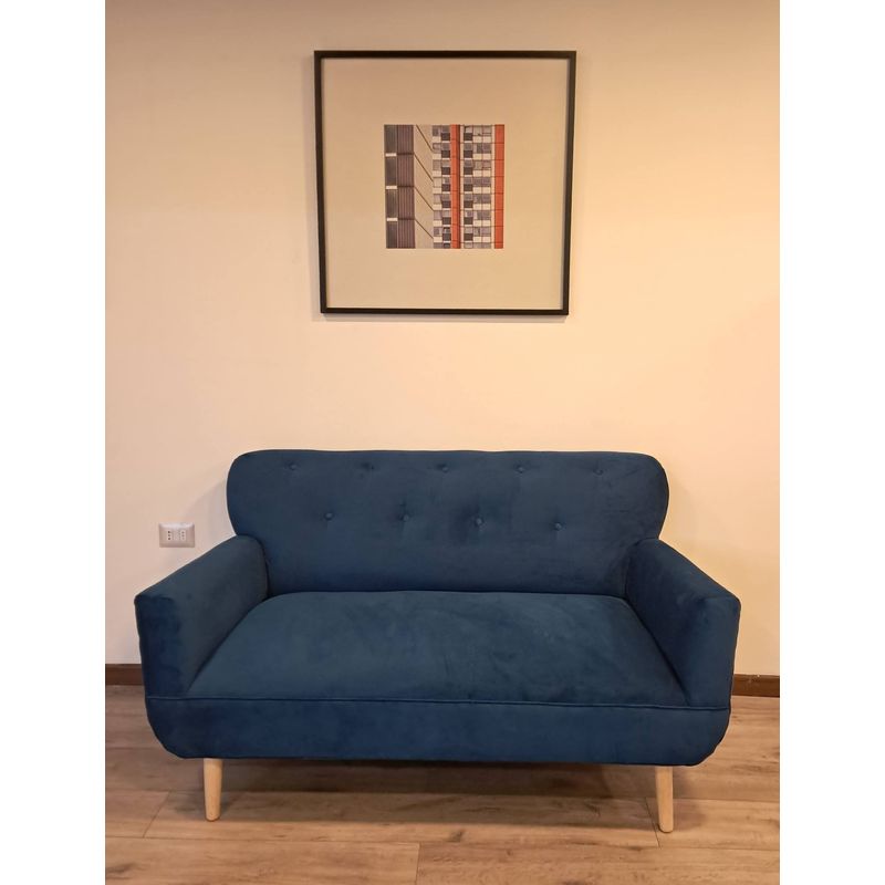 GENERICO - Sofá Sónico 2 cuerpos , tapiz Felpa,150 x 75 x 85 cm , patas de madera