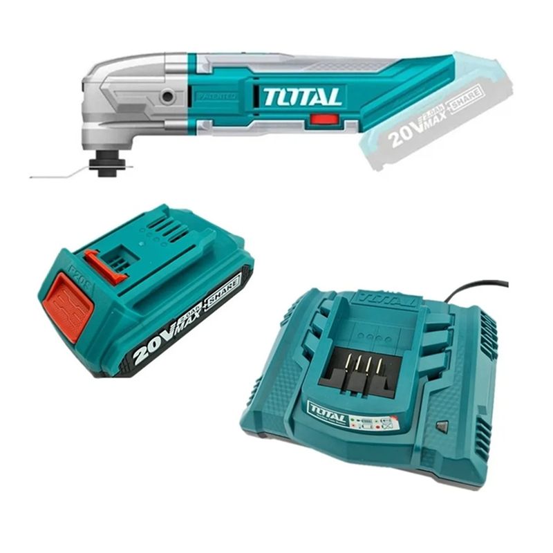 TOTAL TOOLS - Herramienta Oscilante Multiuso 20v  Bat  Carg Total