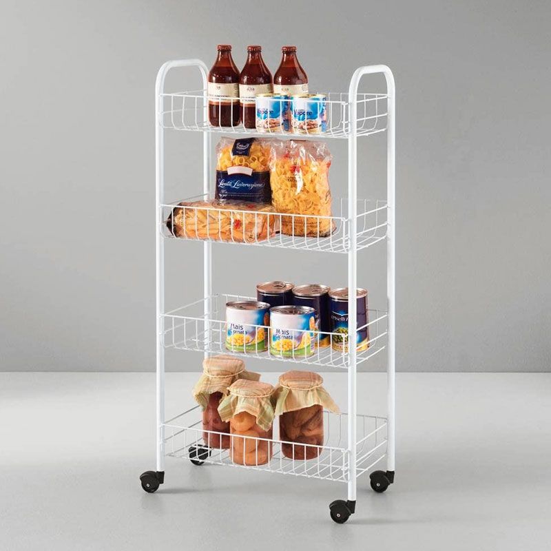 GENERICO - Carrito Para Verduras Multiuso De 4 Cestas Y Ruedas