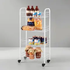 GENERICO - Carrito Para Verduras Multiuso De 4 Cestas Y Ruedas