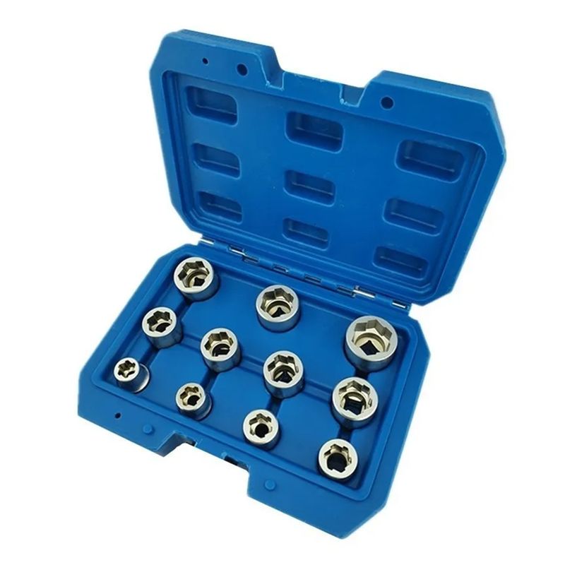 GENERICO - Set Kit Extractor Extraccion Tuerca Pernos Rodados 11 Piezas