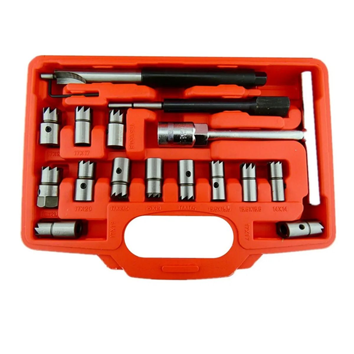 GENERICO - Kit Escariador Asiento Inyectores Diesel Petrolero 17 Pcs