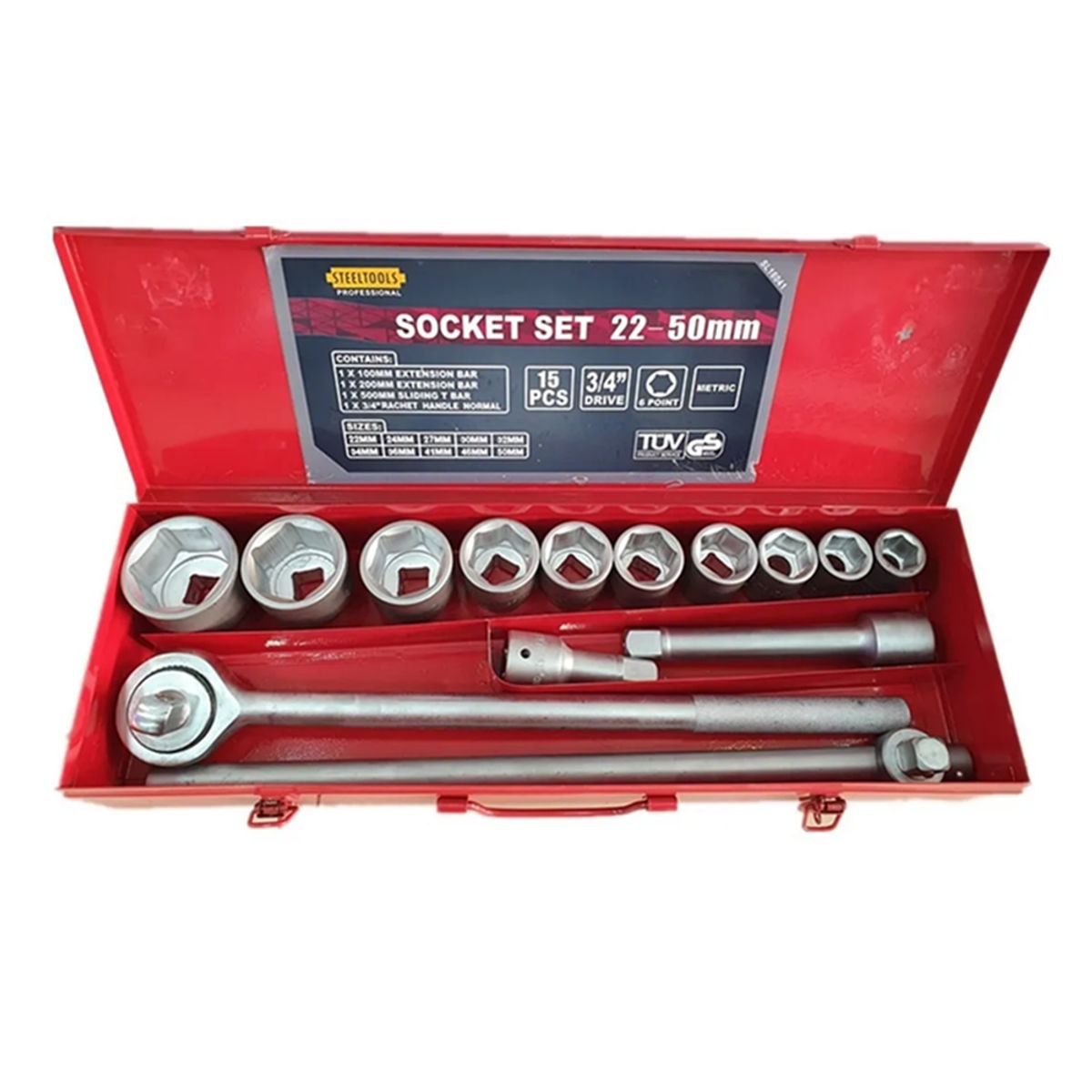 GENERICO - Juego De Dados Chicharra Cuadrante 3/4  15 Piezas Steeltools