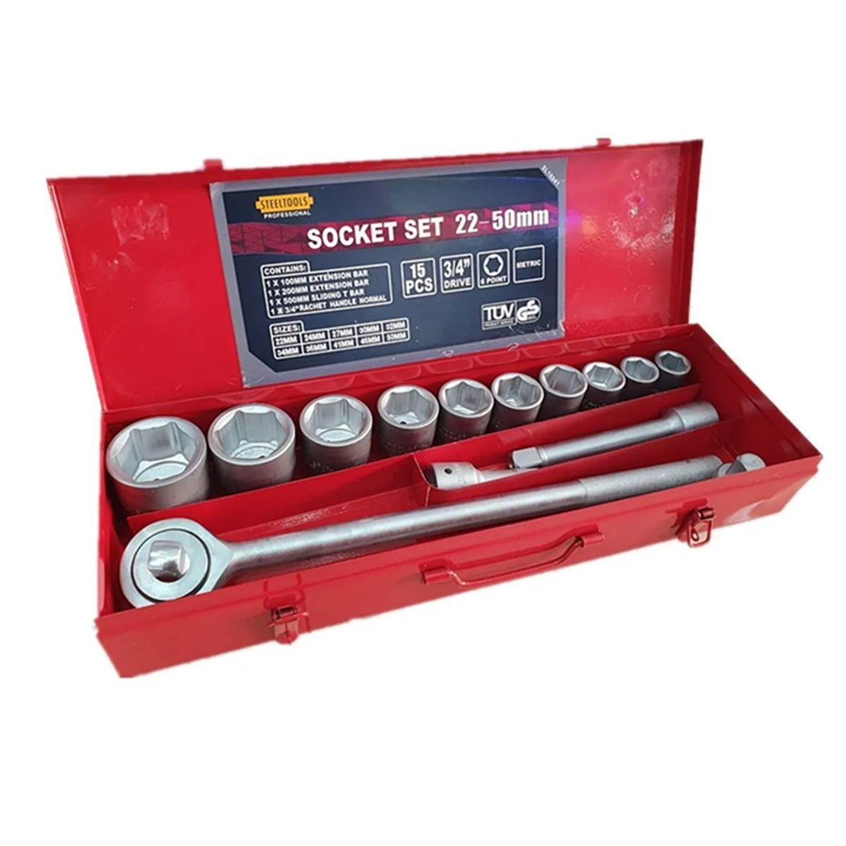 GENERICO - Juego De Dados Chicharra Cuadrante 3/4  15 Piezas Steeltools