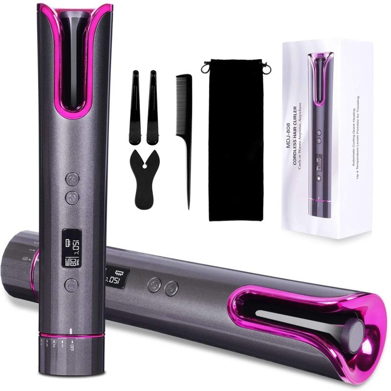 NAUTICA - Rizador de cabello automático inalámbrico portátil-gris