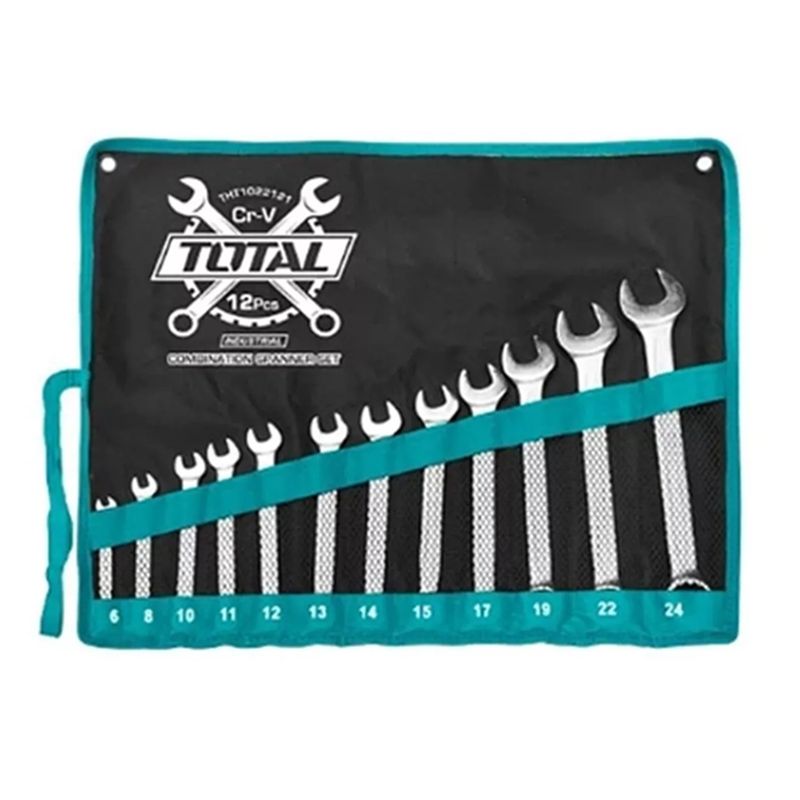 TOTAL TOOLS - Set Juego De Llaves Punta Corona 6-24mm 12 Pcs