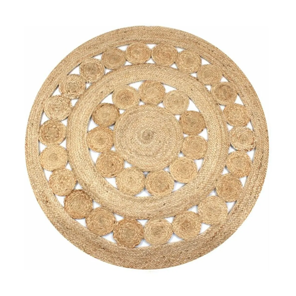 TRIBUS DEL MUNDO - Alfombra Redonda Yute 140 cm Bombay