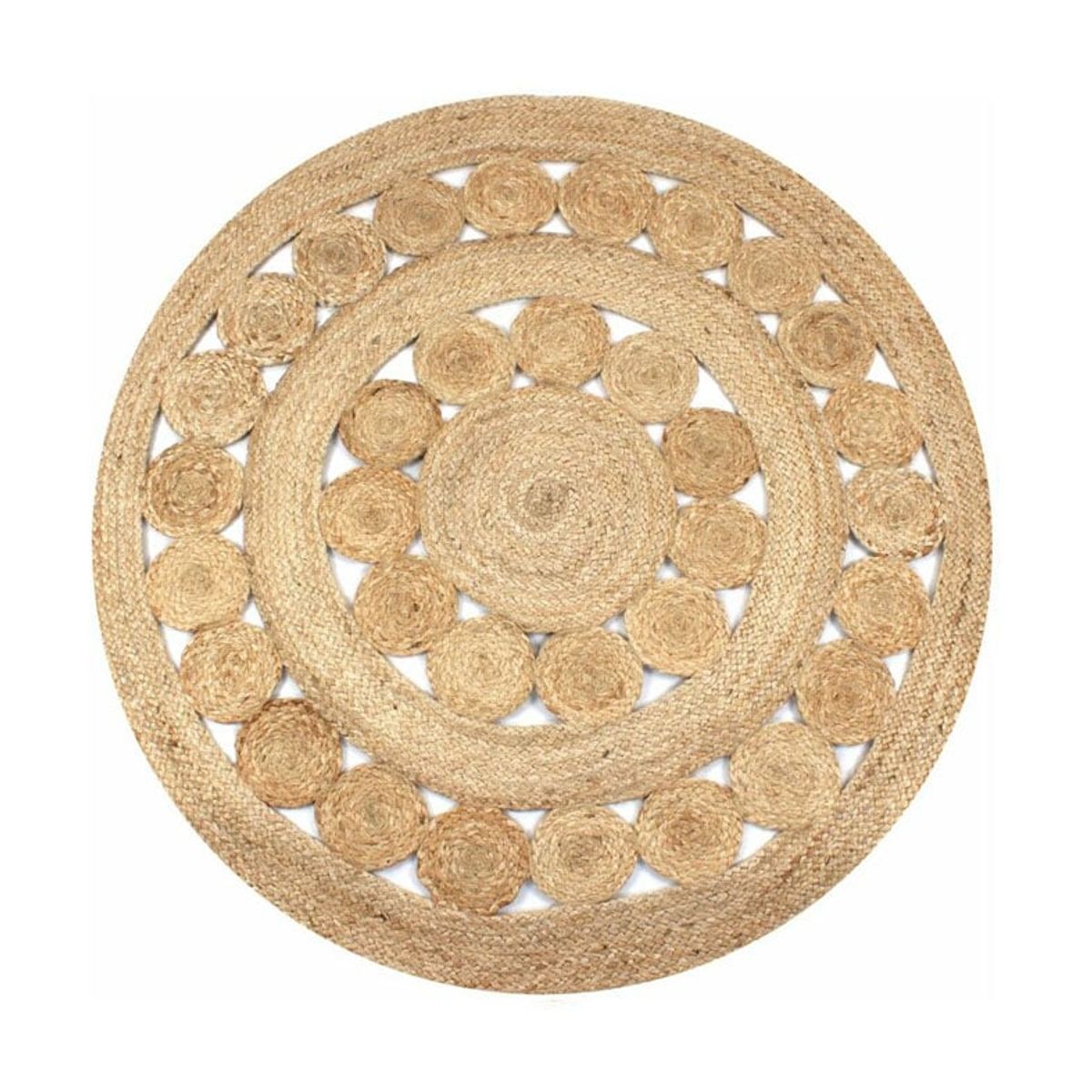 TRIBUS DEL MUNDO - Alfombra Redonda Yute 120 cm Bombay