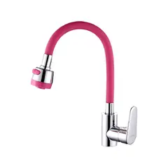 GENERICO - Llave Para Lavaplato Cuello Flexible Color ROSADO- PACK 2 UNIDADES