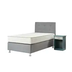 SPOMO - Box Americano Alegro T3500 Capitoné 1,5 PL Gris + Velador