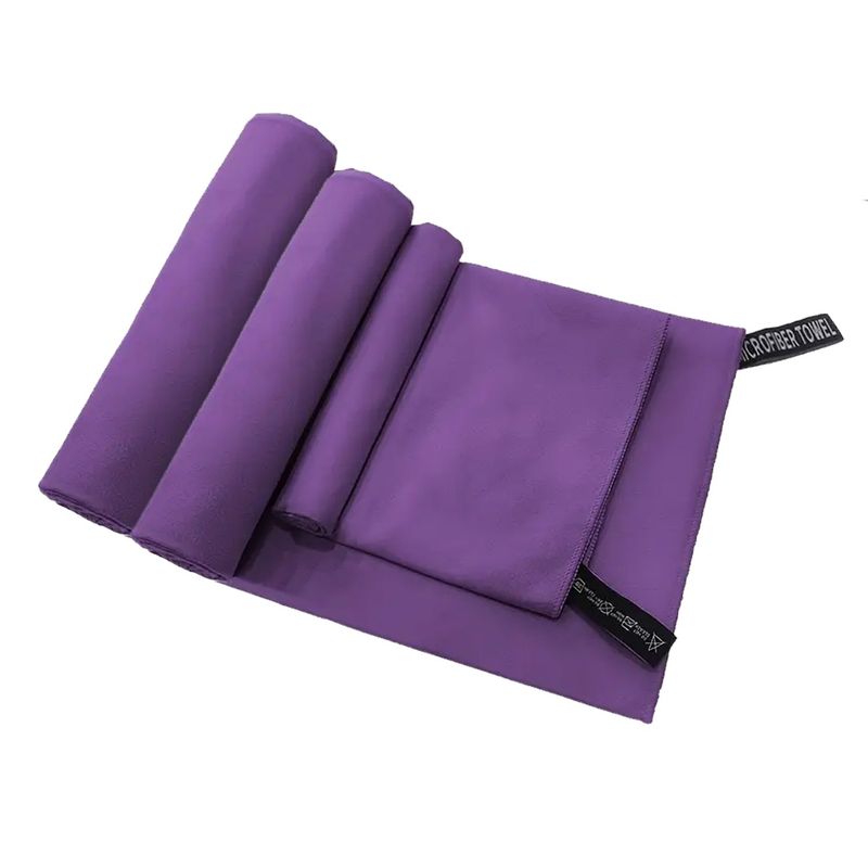 IMPORTCLICK - Set 3 Toallas Baño Viaje Microfibra Secado Rápido Violeta - Violeta