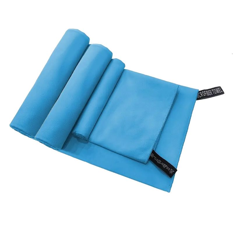 IMPORTCLICK - Set 3 Toallas Baño Viaje Microfibra Secado Rápido Celeste - Celeste