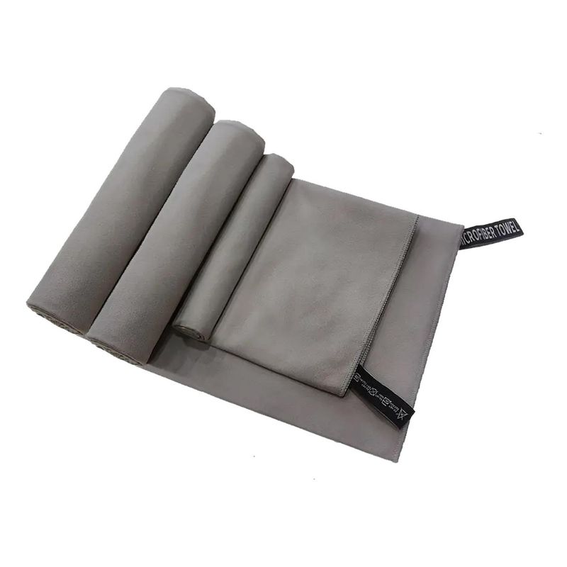IMPORTCLICK - Set 3 Toallas Baño Viaje Microfibra Secado Rápido Gris - Gris