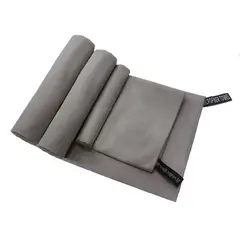 IMPORTCLICK - Set 3 Toallas Baño Viaje Microfibra Secado Rápido Gris - Gris