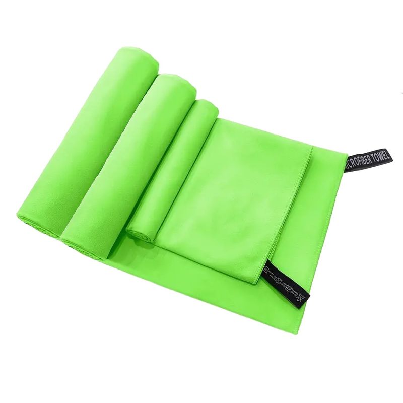 IMPORTCLICK - Set 3 Toallas Baño Viaje Microfibra Secado Rápido Verde Flúor - Lima