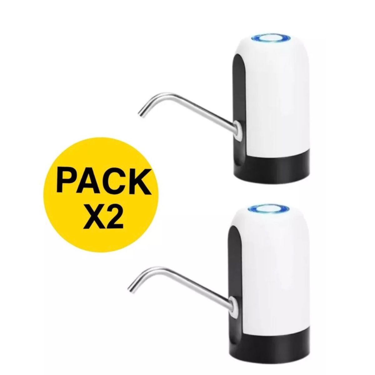 GENERICO - Pack X2 Bomba Dispensador Agua Recargable Usb Botellón Bidón