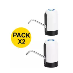 GENERICO - Pack X2 Bomba Dispensador Agua Recargable Usb Botellón Bidón