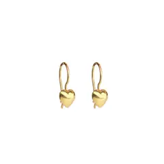 MODAS LILLO - Aro Niña Corazón Colgante Fijo Tamaño 6mm Oro 18k Joyas