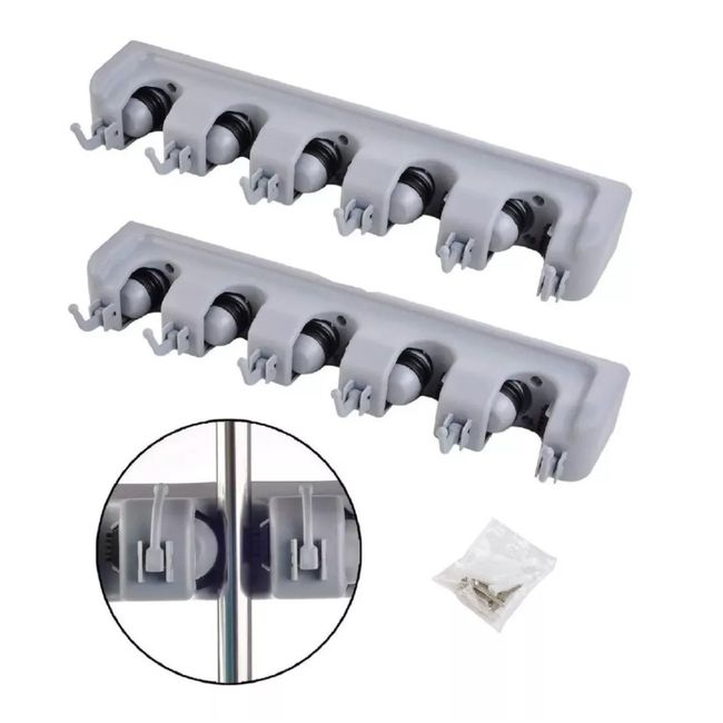 GENERICO - Pack x2 Organizador De Escobas Y Útiles De Aseo