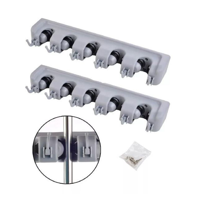 GENERICO - Pack x2 Organizador De Escobas Y Útiles De Aseo