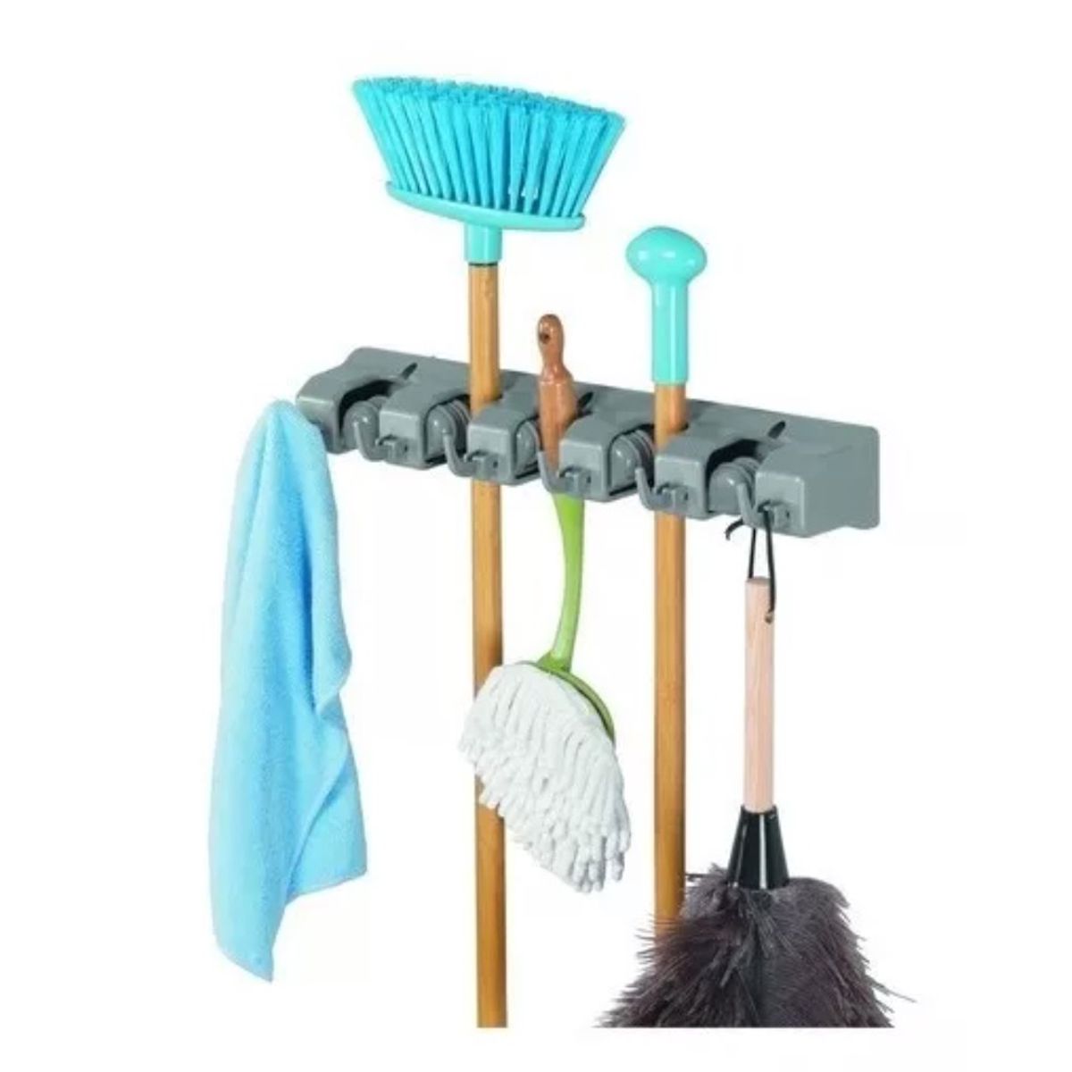 GENERICO - Pack x2 Organizador De Escobas Y Útiles De Aseo