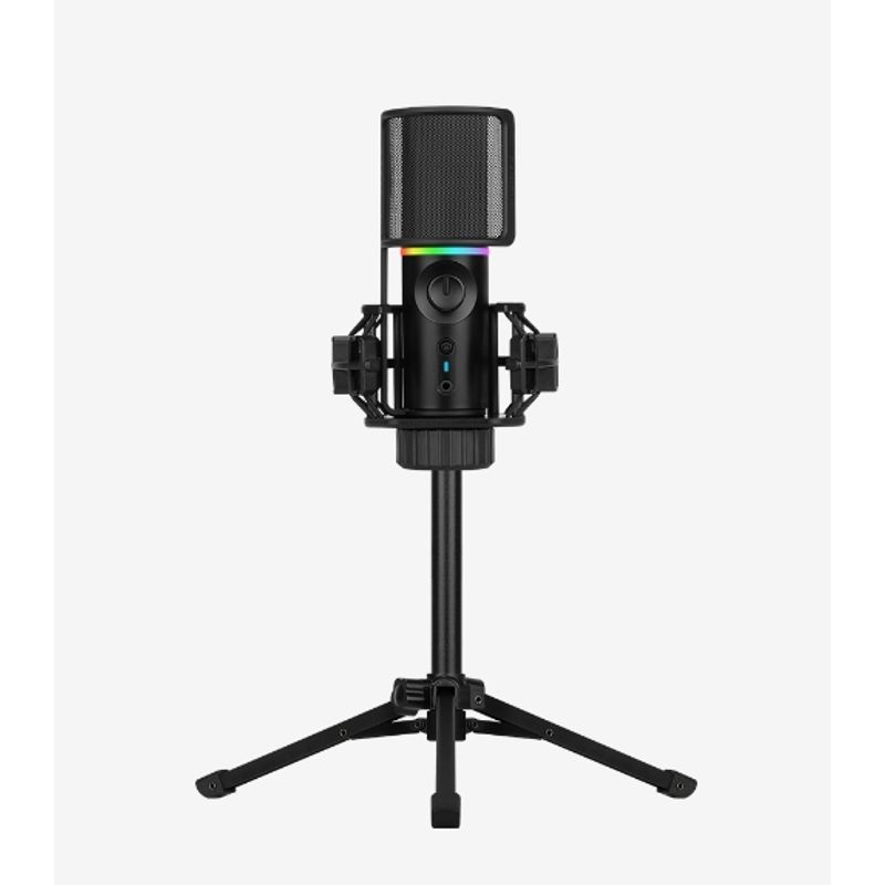 GENERICO - Micrófono RGB Streamplify Antipop Cardioide USB Negro