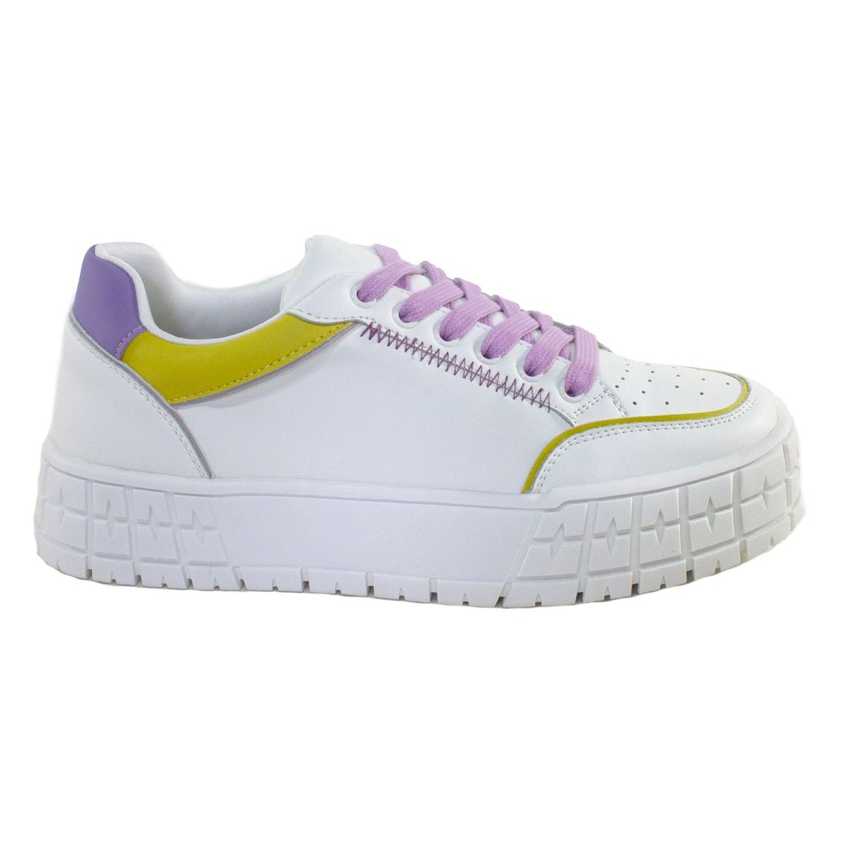 MAILEA - Zapatilla plataforma de ecocuero para mujer blanco