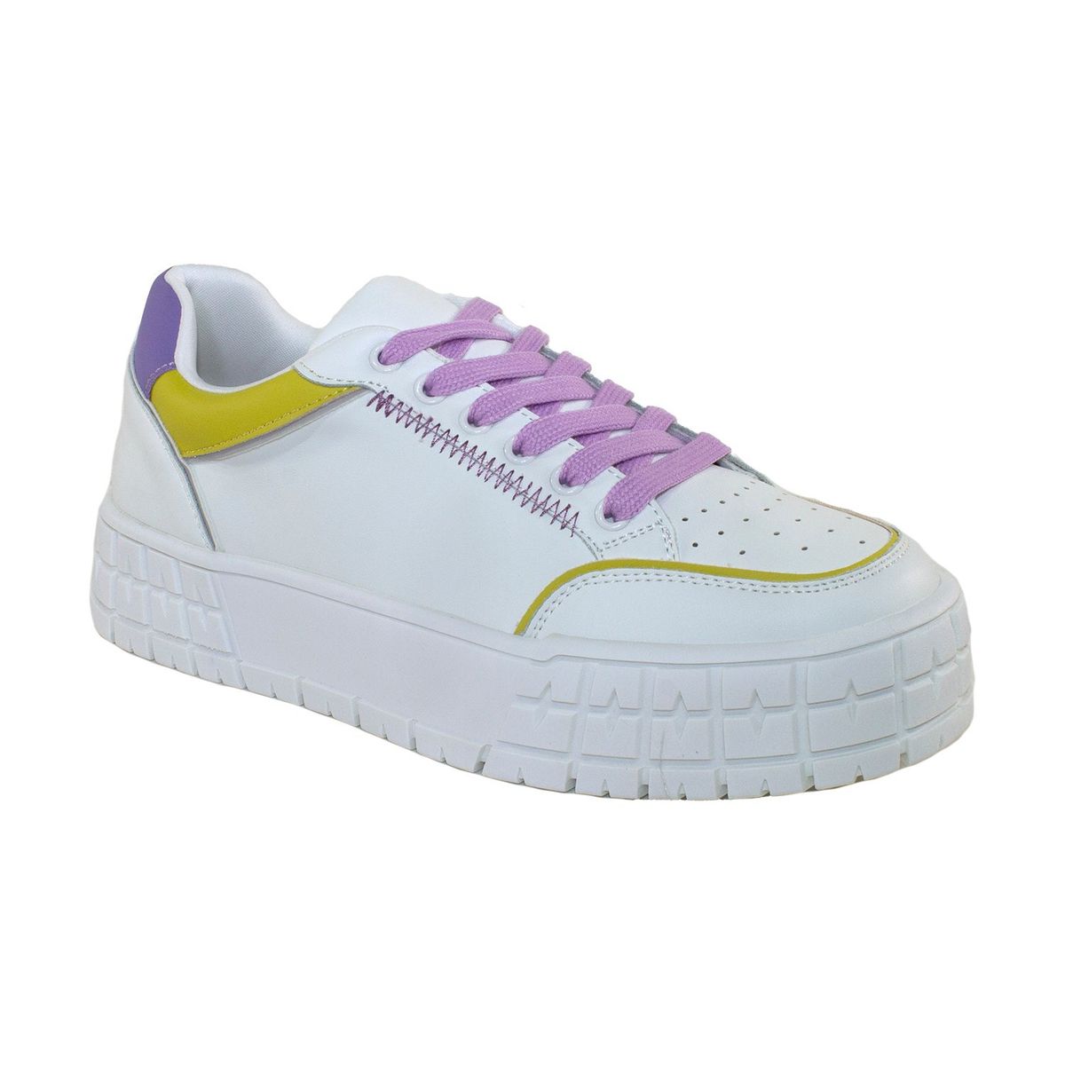 MAILEA - Zapatilla plataforma de ecocuero para mujer blanco