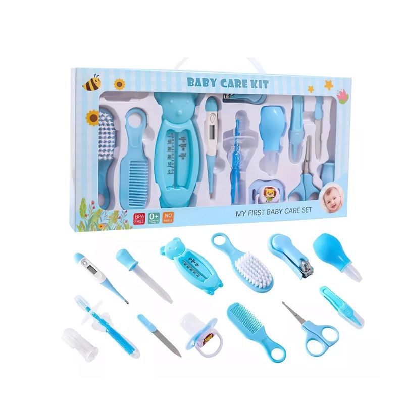 GENERICO - Kit De Higiene Salud Y Cuidados Recién Nacido Grande Celeste