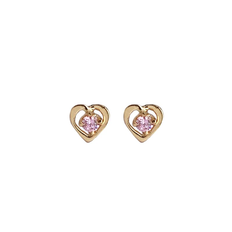 MODAS LILLO - Aro Bebé Niña Abridor corazón Rosa Oro 18k Joyas Modas Lillo