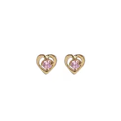 MODAS LILLO - Aro Bebé Niña Abridor corazón Rosa Oro 18k Joyas