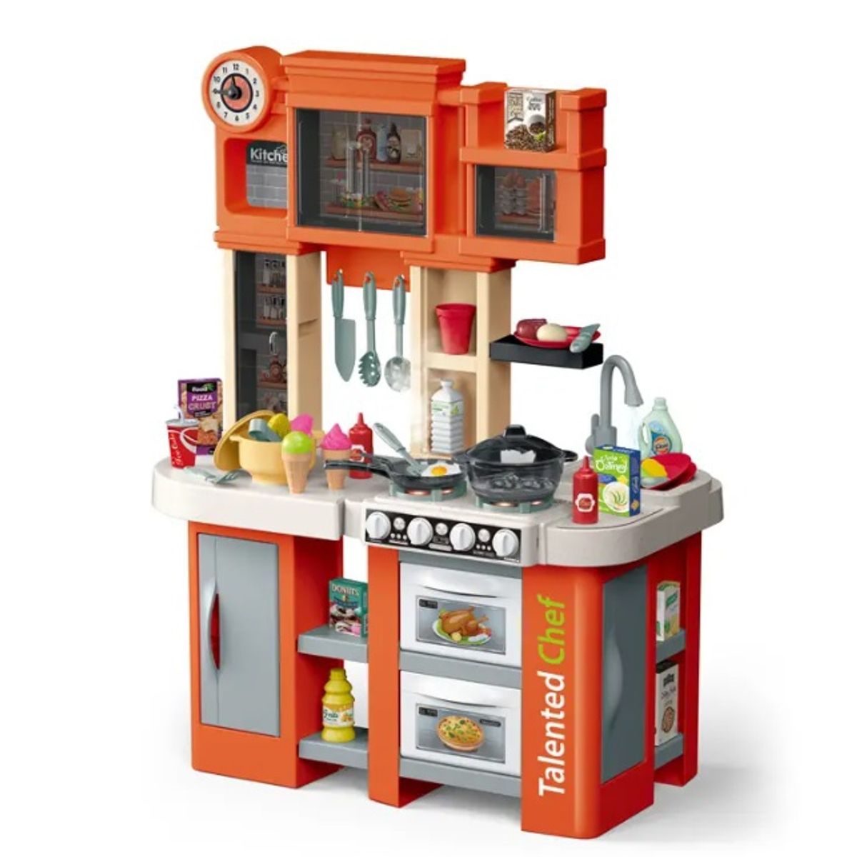 GENERICO - Cocina de Juguetes con sonidos Deluxe ROJA