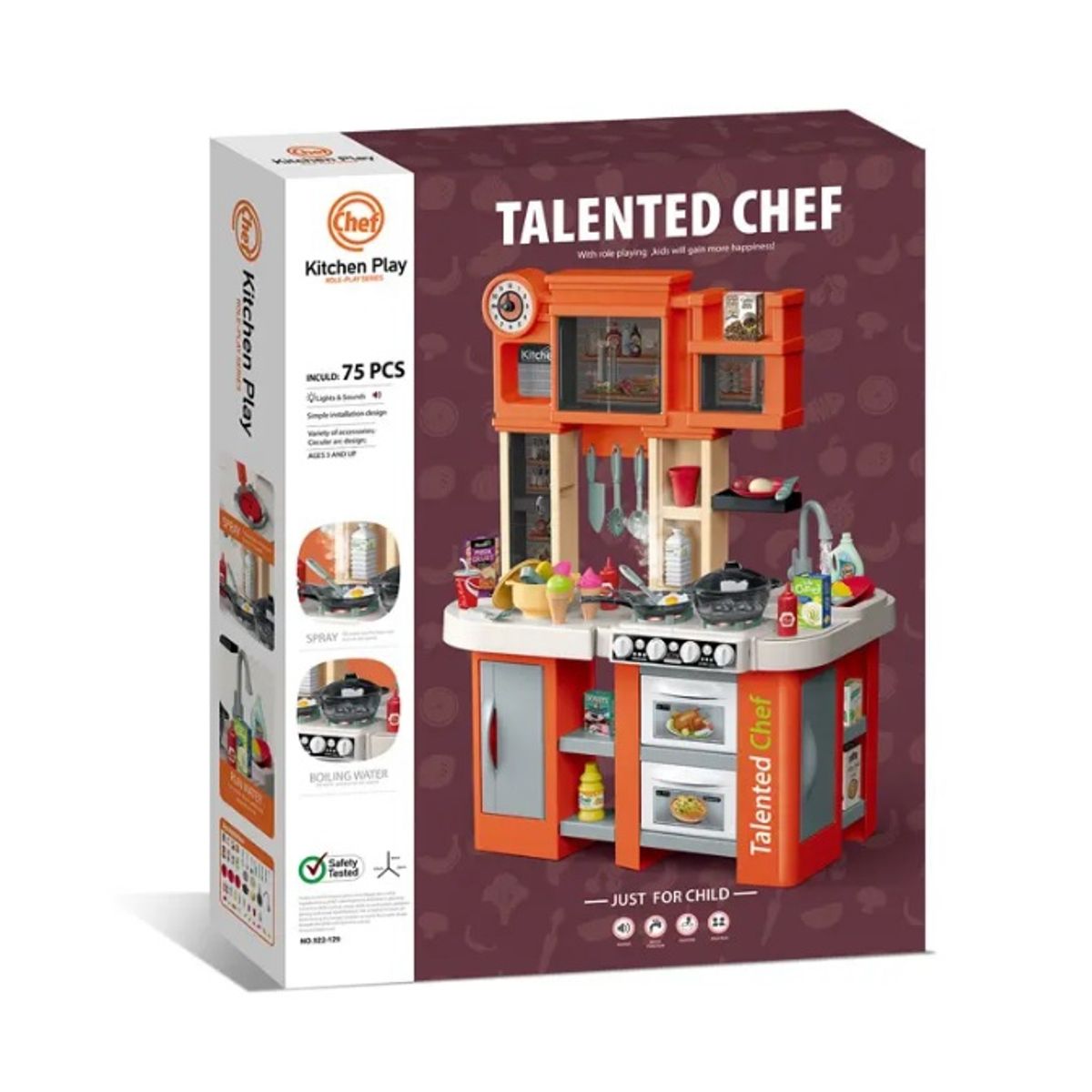 GENERICO - Cocina de Juguetes con sonidos Deluxe ROJA