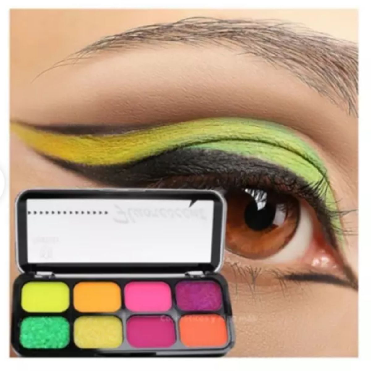 GENERICO - Paleta de sombras de cartera 8 Tonos matte neon y glitter