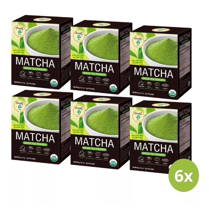 GENERICO - Pack 6x Té Matcha En Bolsita 20 Bolsitas (100% Te Matcha)