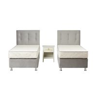 Combo Duplex Alegro T3500 Capitoné 1 Plaza Silver+ Velador