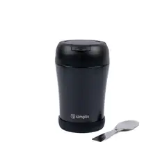 SIMPLIT - Termo Comida 400ml Negro Cuchara Acero Inox
