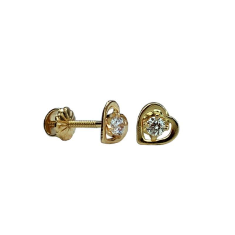 MODAS LILLO - Aro Bebé Abridor corazón Circón Oro 18k Joyas Modas Lillo